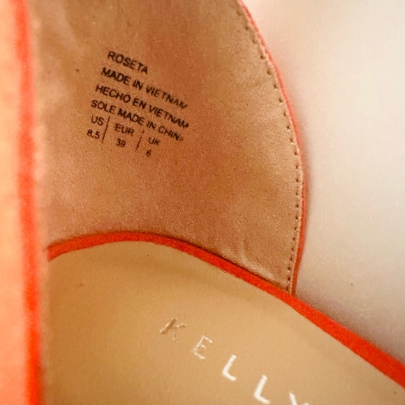 Kelly & Katie Vibrant Faux Suede Orange Sandals - Picture 5 of 5